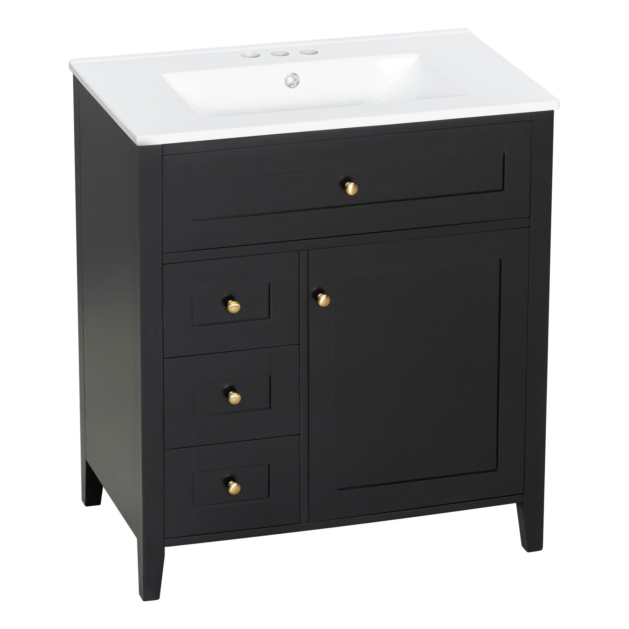 Bathroom Vanity With Sink, 3 Drawers And Adjustable Shelf, Freestanding Storage Unit