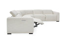 Divani Casa Beck- Contemporary White Fabric Sectional Sofa with 3 Recliners
