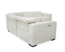Divani Casa Beck- Contemporary White Fabric Sectional Sofa with 3 Recliners