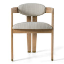 Modrest Belton - Modern Off-White Fabric + White Wash Oak Dining Chair