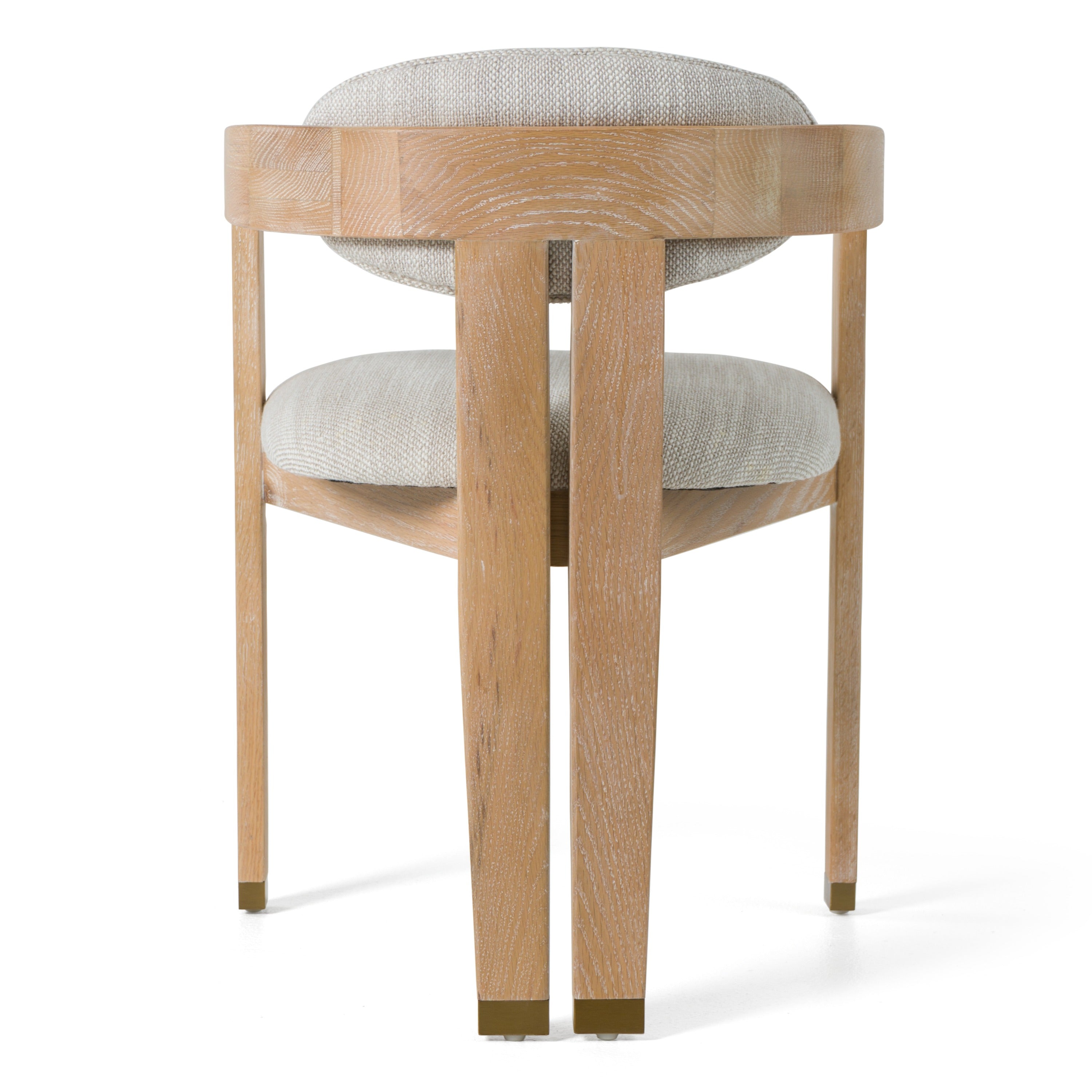 Modrest Belton - Modern Off-White Fabric + White Wash Oak Dining Chair