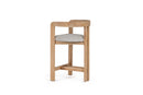 Modrest Belton - Modern Off-White Fabric + White Wash Oak Counter Chair