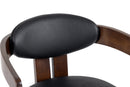 Modrest Belton - Modern Black Vegan Leather + Brown Oak Dining Chair