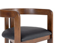 Modrest Belton - Modern Black Vegan Leather + Brown Oak Counter Chair