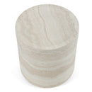 Modrest Benji - Modern Faux Travertine Round End Table
