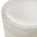 Modrest Benji - Modern Faux Travertine Round End Table