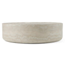 Modrest Benji - Modern Faux Travertine Round Large Coffee Table