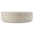 Modrest Benji - Modern Faux Travertine Round Small Coffee Table