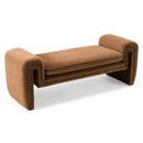 Divani Casa Bentley - Modern Brown Velvet Bench