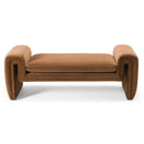 Divani Casa Bentley - Modern Brown Velvet Bench