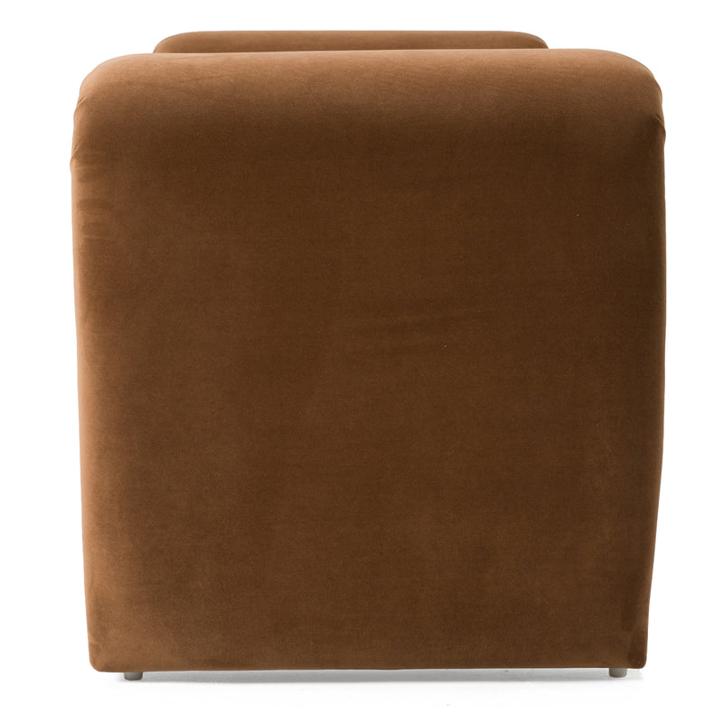 Divani Casa Bentley - Modern Brown Velvet Bench