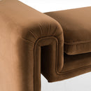 Divani Casa Bentley - Modern Brown Velvet Bench