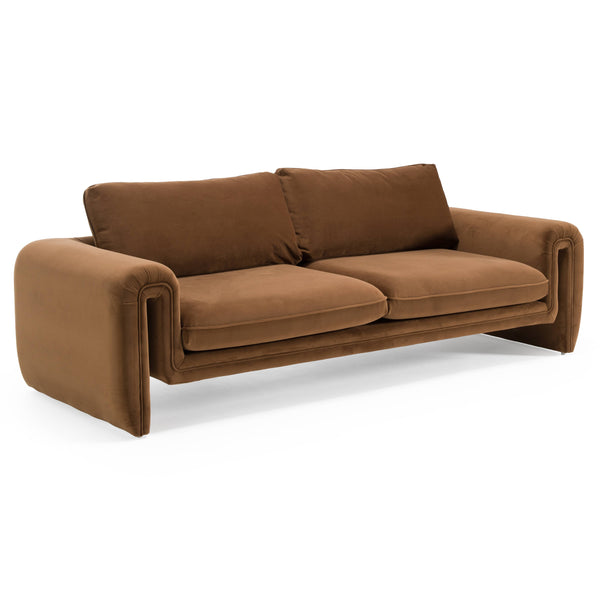 Divani Casa Bentley - Modern Brown Velvet Sofa