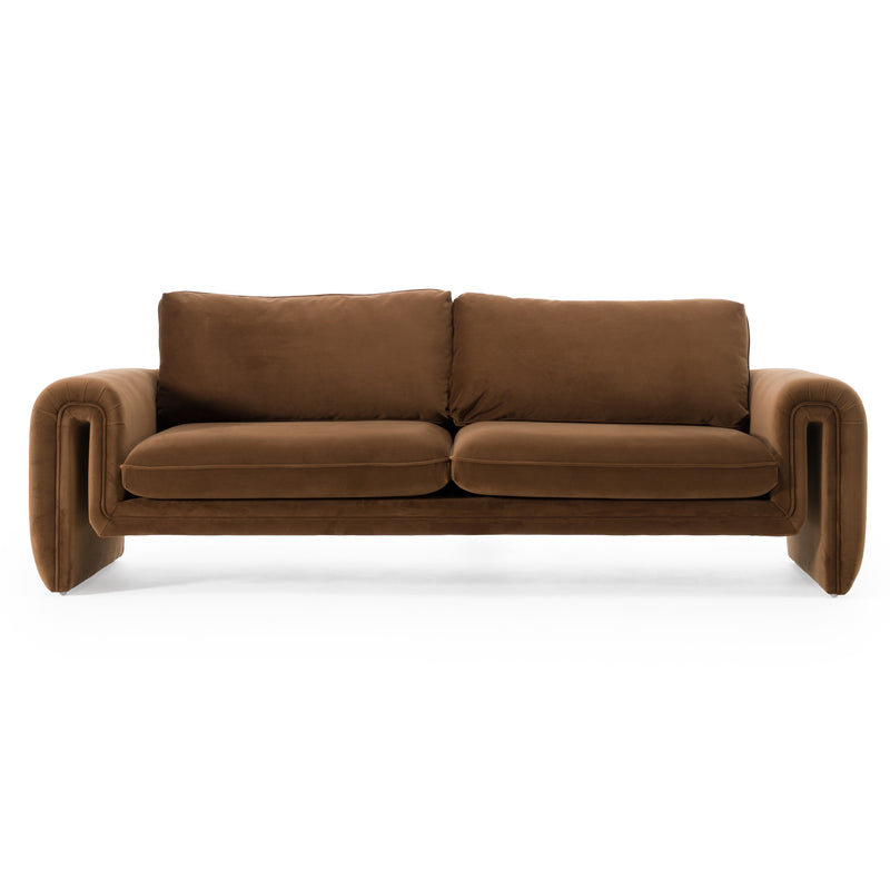 Divani Casa Bentley - Modern Brown Velvet Sofa