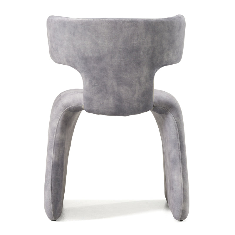 Modrest Bergman - Modern Grey-Blue Velvet Dining Chair