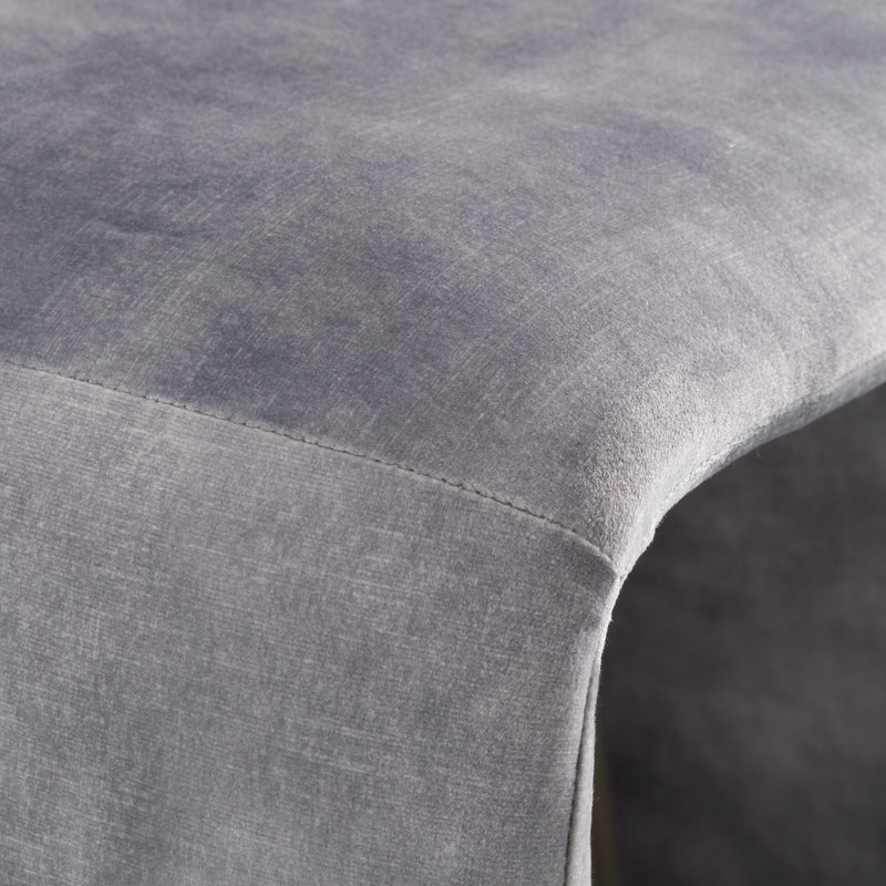 Modrest Bergman - Modern Grey-Blue Velvet Dining Chair