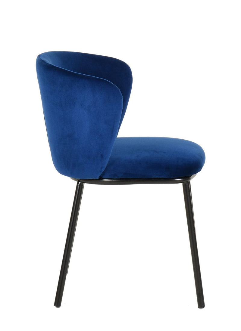 Modrest Bessie - Modern Blue Velvet Dining Chair (Set of 2)