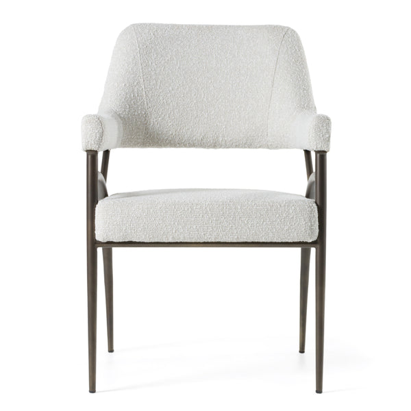 Modrest Betty - Modern Off-White Fabric + Bronze Dining Chair