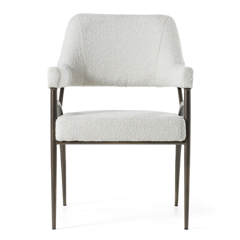 Modrest Betty - Modern Off-White Fabric + Bronze Dining Chair