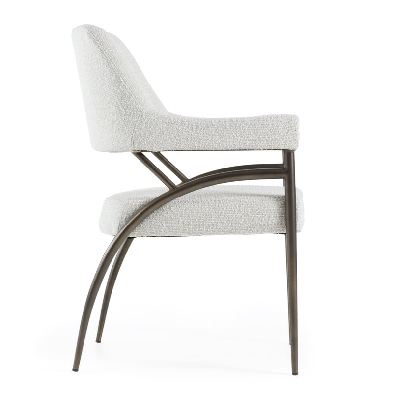 Modrest Betty - Modern Off-White Fabric + Bronze Dining Chair