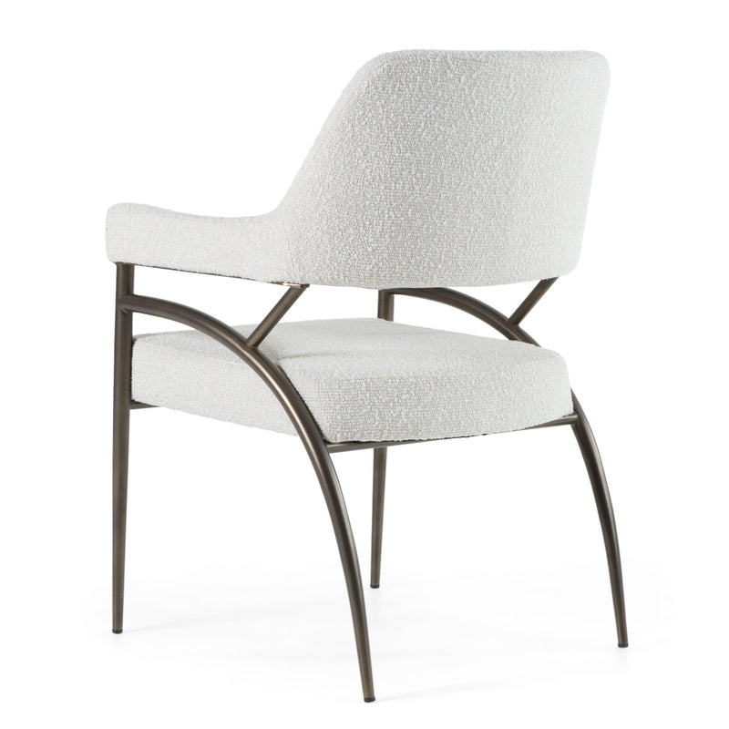 Modrest Betty - Modern Off-White Fabric + Bronze Dining Chair