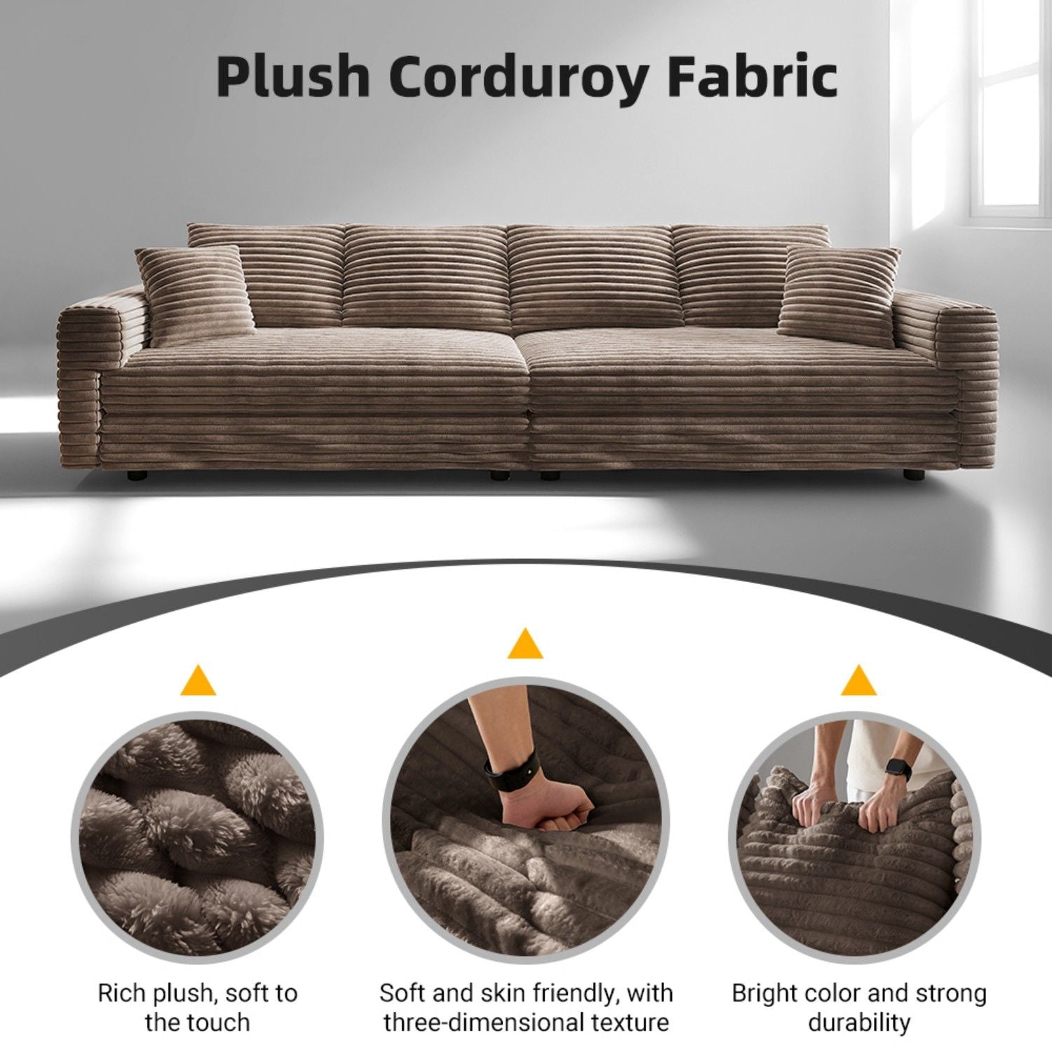 Modern Comfy Upholstered Sofa Cloud Couch & Deep Seat Couches