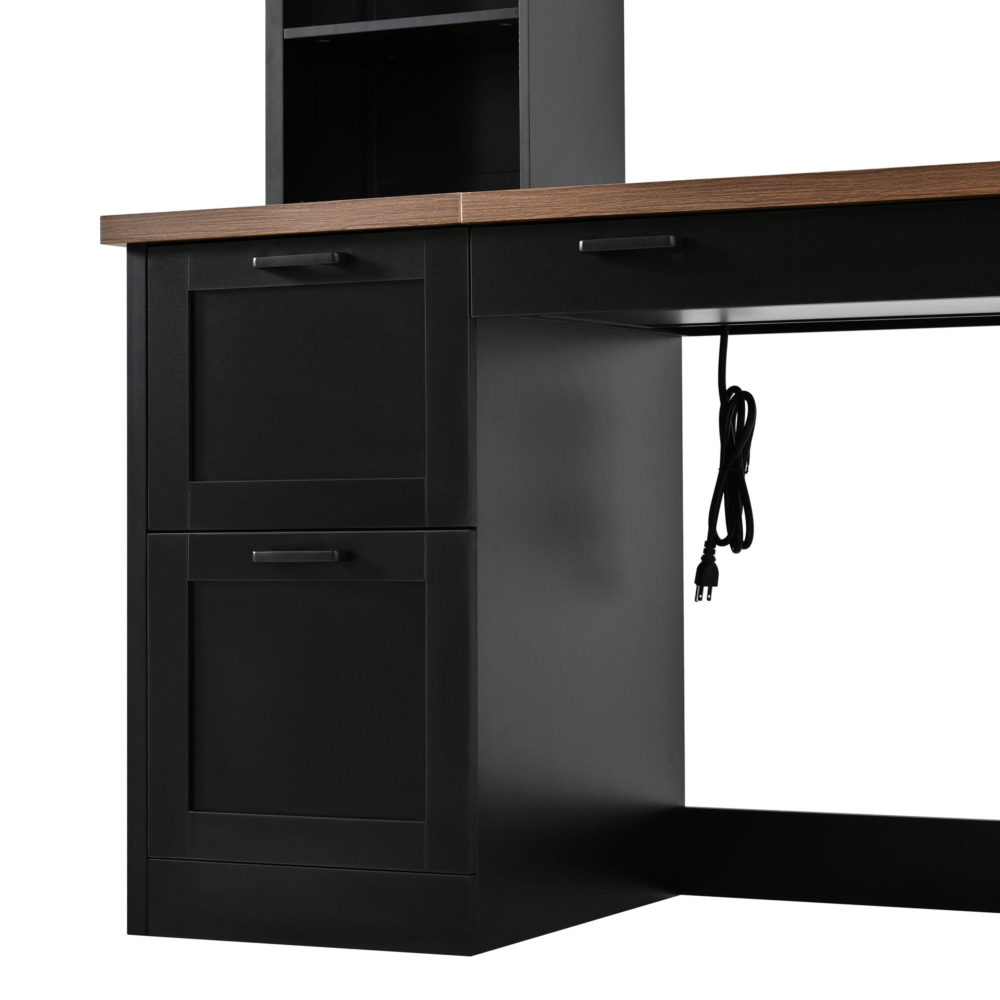 Farmhouse Computer Desk With Hutch