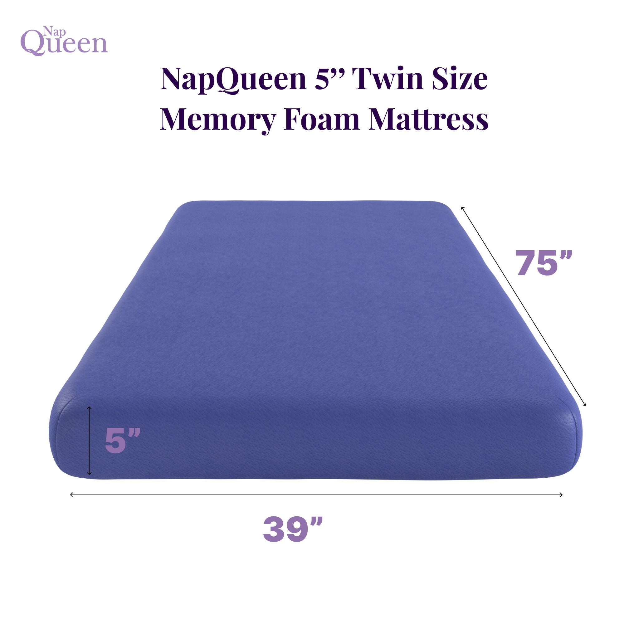 5" Memory Foam Mattress With Responsive Support And Breathable Cover