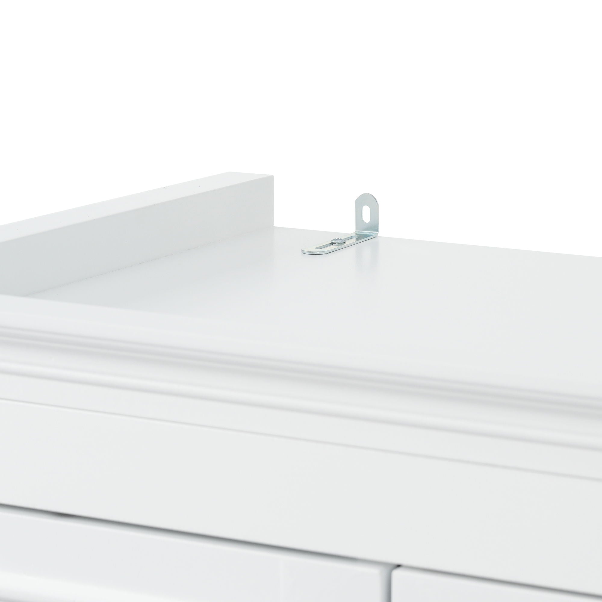 Freestanding Bathroom Vanity, Elegant Design With 4 Doors & 1 Drawer, Adjustable Shelves, Damping Hinges - White