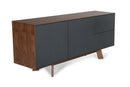 Modrest Weylyn Mid-Century Charcoal Grey & Walnut Buffet
