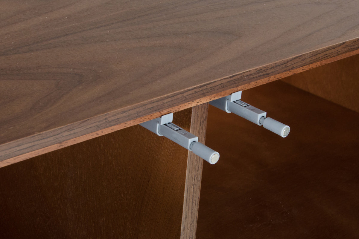 Modrest Weylyn Mid-Century Charcoal Grey & Walnut Buffet