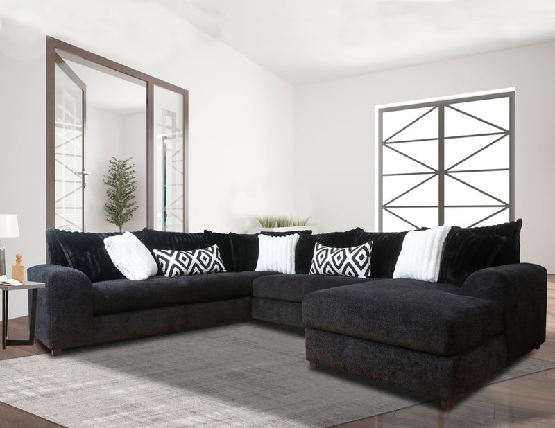 938 Black - Oversized Sectional (Clearance)