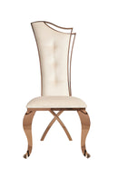 Modrest Bonnie - Beige Velvet & Rose Gold Dining Chair (Set of 2)