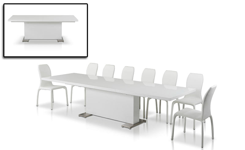 Modrest Bono "T" - Modern White Extendable Dining Table