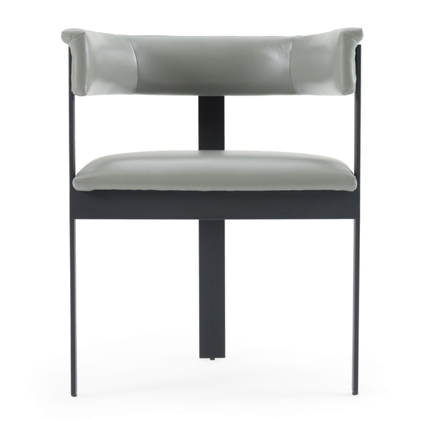Modrest Boswell - Modern Grey Faux Leather + Black Dining Chair
