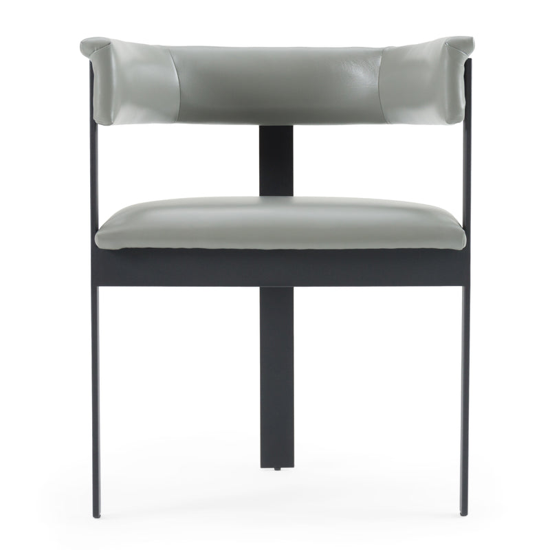 Modrest Boswell - Modern Grey Faux Leather + Black Dining Chair