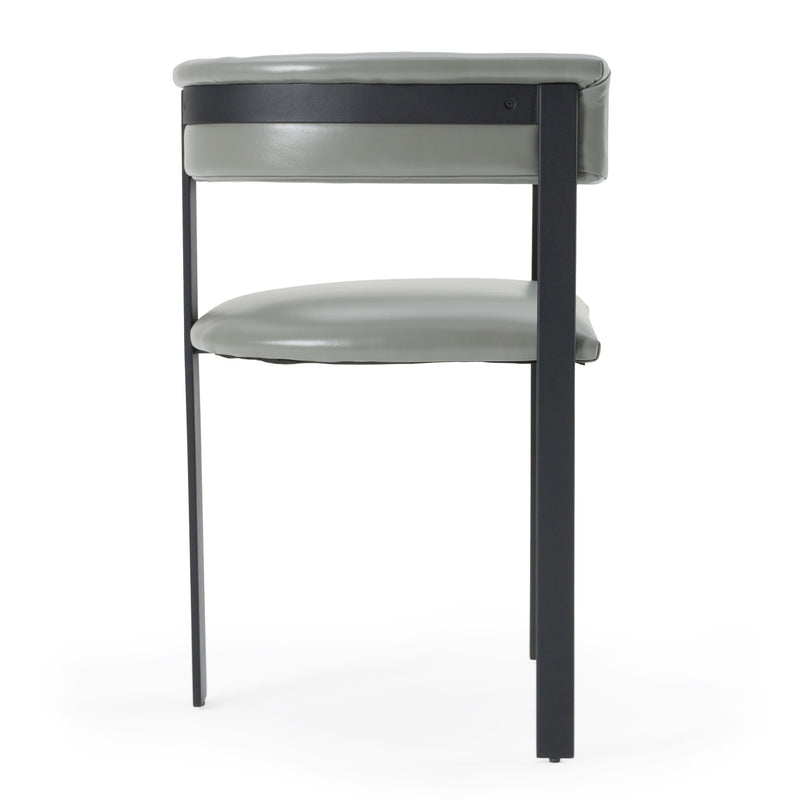 Modrest Boswell - Modern Grey Faux Leather + Black Dining Chair