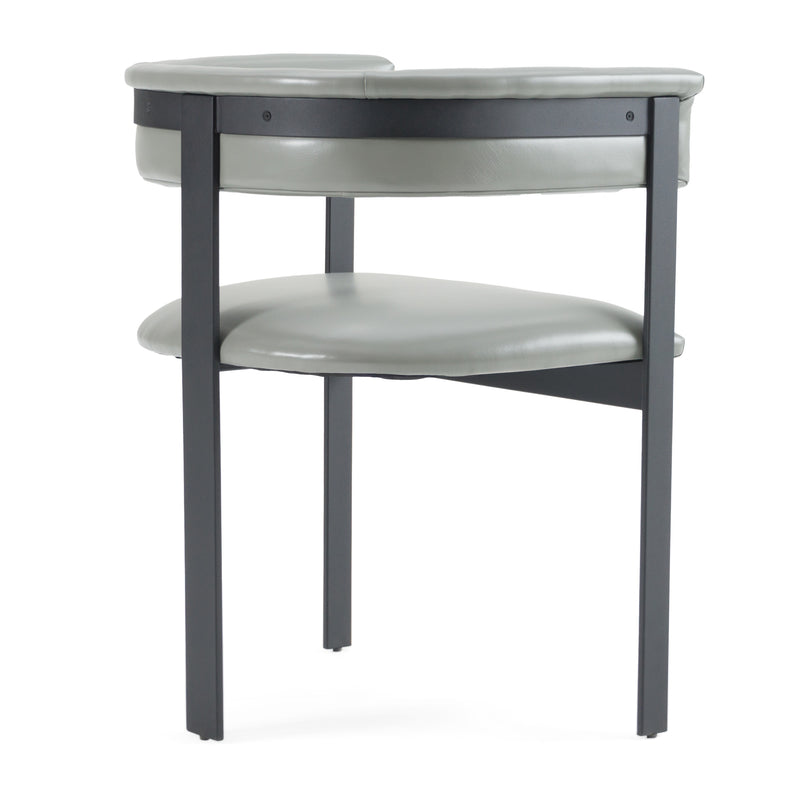 Modrest Boswell - Modern Grey Faux Leather + Black Dining Chair