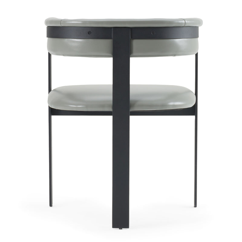 Modrest Boswell - Modern Grey Faux Leather + Black Dining Chair