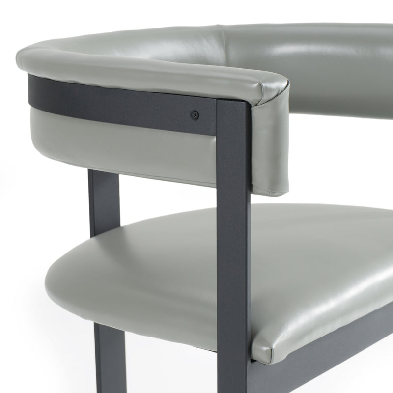 Modrest Boswell - Modern Grey Faux Leather + Black Dining Chair