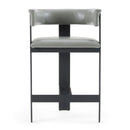 Modrest Boswell - Modern Grey Faux Leather + Black Counter Chair