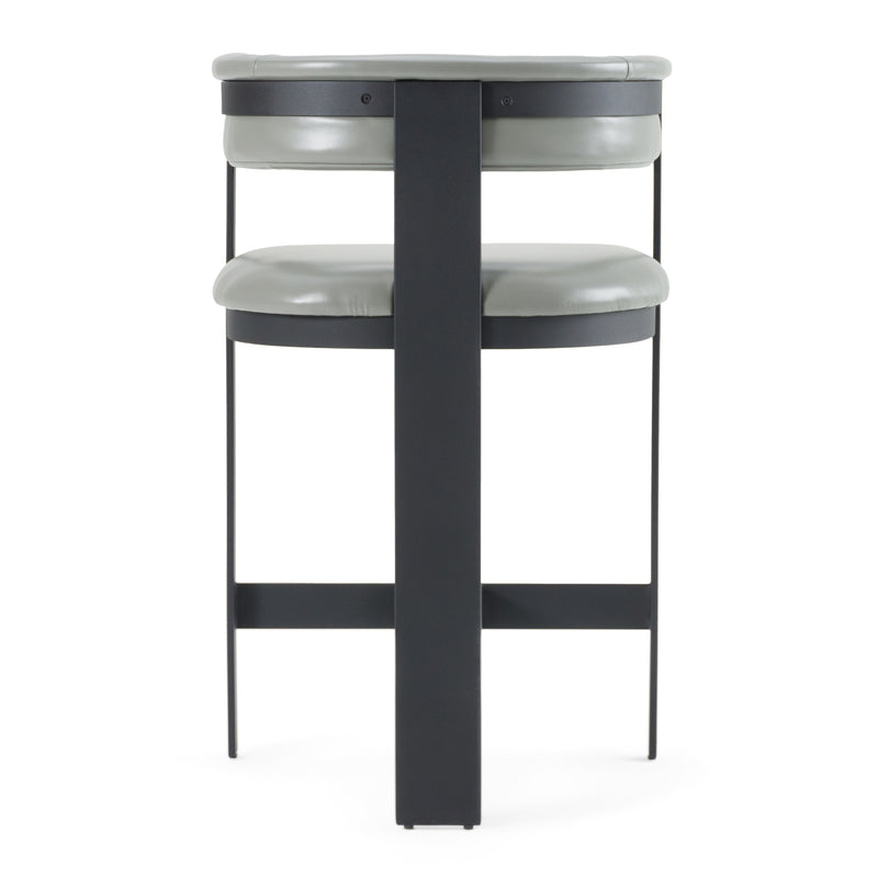 Modrest Boswell - Modern Grey Faux Leather + Black Counter Chair