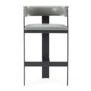 Modrest Boswell - Modern Grey Faux Leather + Black Barstool