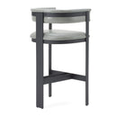 Modrest Boswell - Modern Grey Faux Leather + Black Barstool