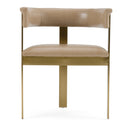 Modrest Boswell - Modern Brown Faux Leather + Gold Dining Chair