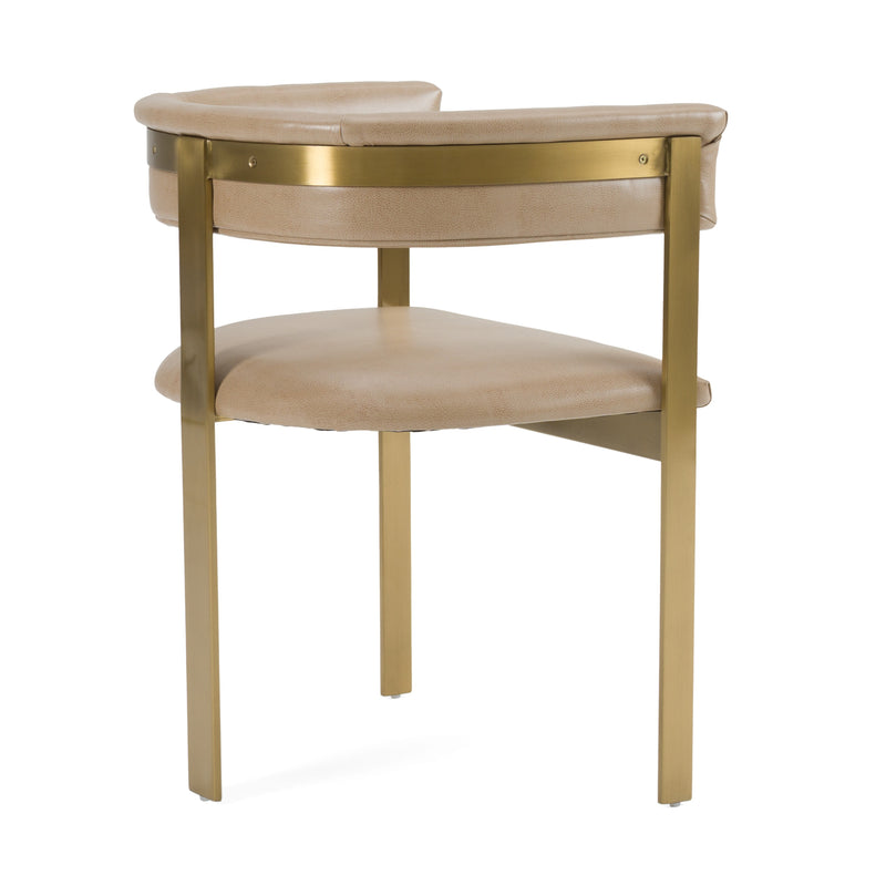 Modrest Boswell - Modern Brown Faux Leather + Gold Dining Chair