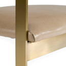 Modrest Boswell - Modern Brown Faux Leather + Gold Dining Chair
