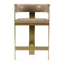 Modrest Boswell - Modern Brown Faux Leather + Gold Counter Chair