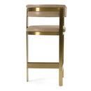 Modrest Boswell - Modern Brown Faux Leather + Gold Counter Chair