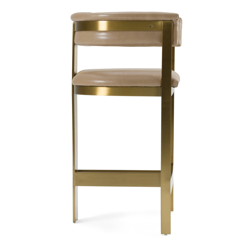 Modrest Boswell - Modern Brown Faux Leather + Gold Counter Chair